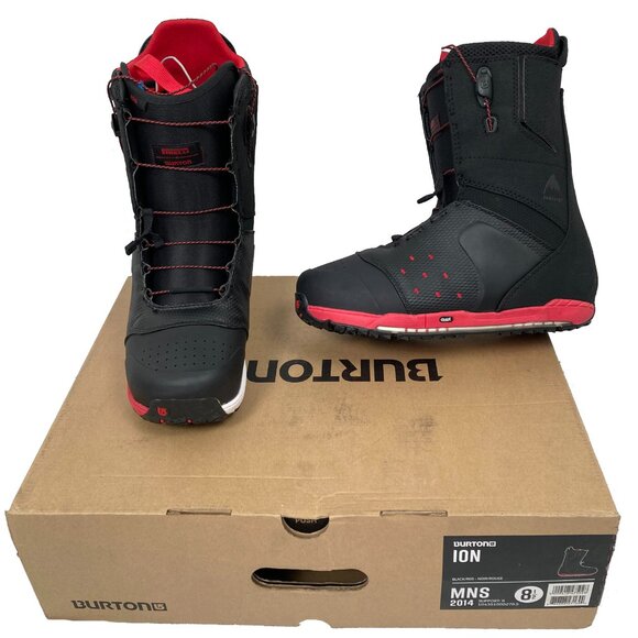 NEW! $480 Burton Ion Snowboard Boots!  8.5  Black With Red Trim  *NO LINERS*